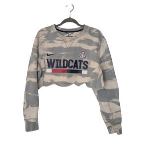 NIKE Wildcats Cropped Crew Neck Pullover Sweatshirt Gray White See Measurements